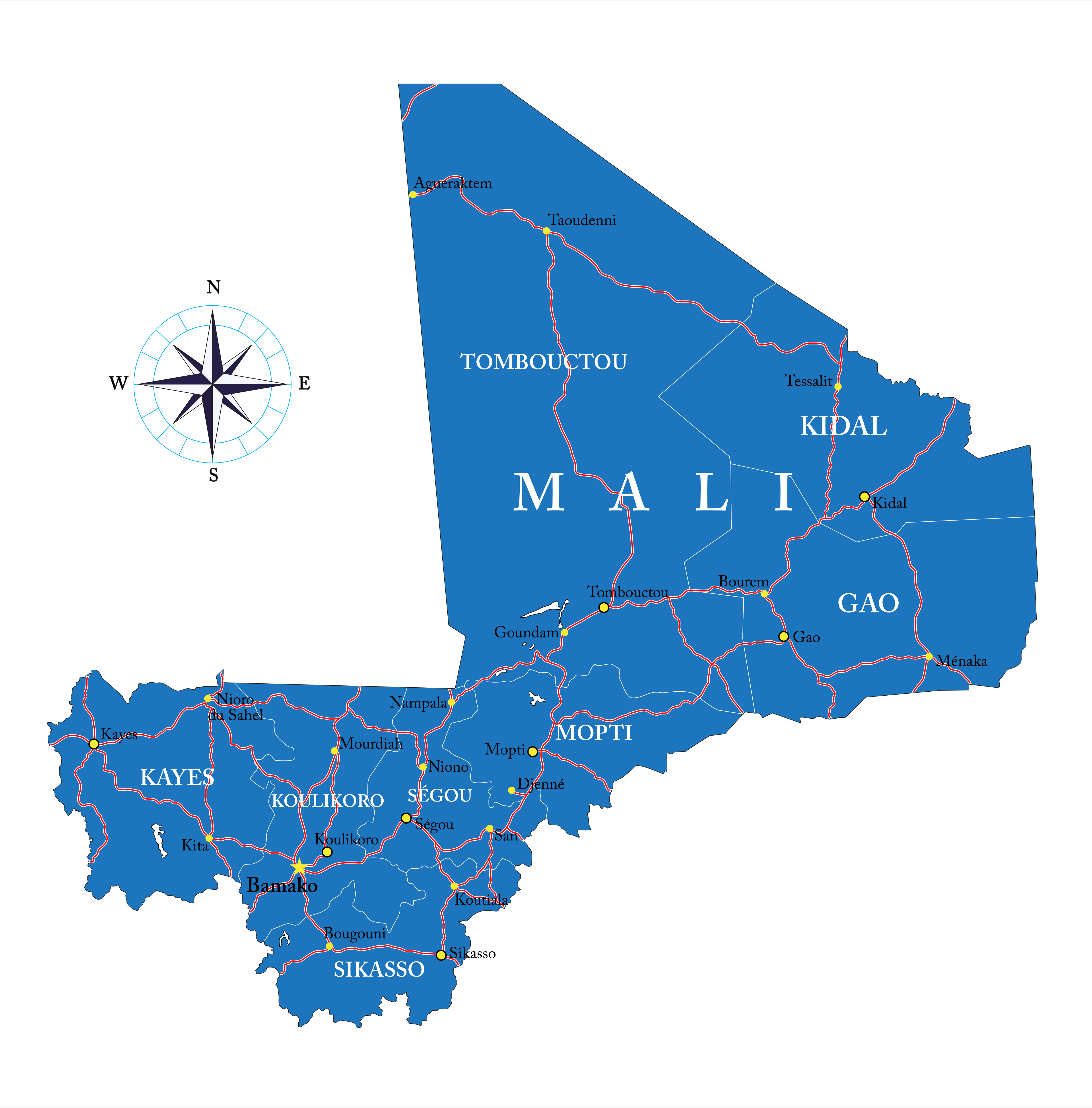 Map of Mali. Image courtesy of DollarPhotoClub.com
